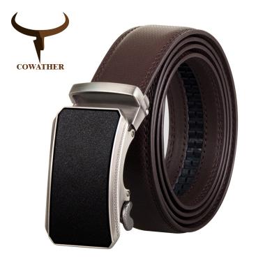 China COWATHER Fashion Whip Belt For Men Scare Genuine Leather Men Belt Male Leather Strap Fastener CZ129 for sale