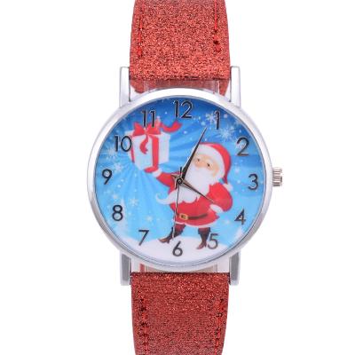 China cute & New Fashion Women's Wristwatches Santa Claus Pattern Kids Quartz Watch Fashion Children's Christmas Watch for sale