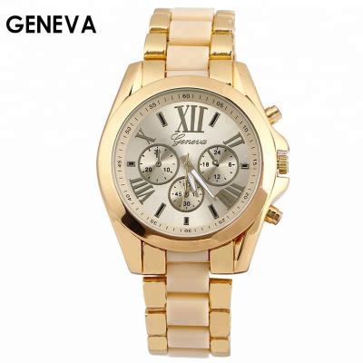 China Not Specified 2018 Hot Geneva Brand Men Stainless Steel Watch Women Ladies Quartz Wristwatches Relogio Masculino for sale