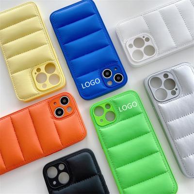 China 2022 Fashion OEM ODM Winter Shockproof Case Cotton Warm Silver Phone Case For iPhone 13 12 11 pro plus max max X XS 7 8 for sale