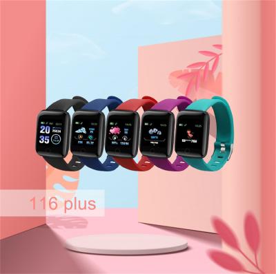 China Hot Selling Touch Screen Amazon Smart Watch 116 Plus Wrist Band Blood Pressure Sport Wristband Fitness a6s smartwatch for sale