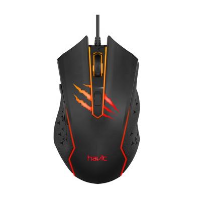 China Lightweight Ergonomic 2021 Optico Raton PC Gaming Mouse Gaming Mouse OEM 3600 Dpi Gaming Mouse MS1027 Havit Lightweight Ergonomic Mouse Gamer for sale