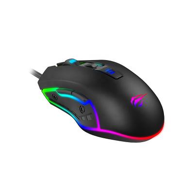 China With System Cheap Backlit RGB Computer Gaming Optical Mouse Havit Pro Wired Mouse Raton 3200 Dpi Fingerprint With Chip Gamer Mouse Ms 1018 for sale