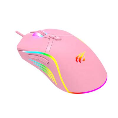 China Ms1026 Game Havit Wired Optical Mouse Pink Flat Computer Computer Raton Gamer Mouse Gamer Gaming For Girl for sale