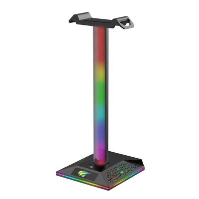 China Th631 Havit RGB Earphone Bracket Computer Earphone Stand Desktop USB Rhythm Lights Headset Stand For PC TH631 for sale