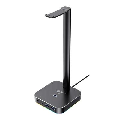 China Th610 Havit RGB 3.5mm Backlight Gaming Headset Holder Stand Earphone Stand Show Earphone Game With Usb 3 Hub for sale