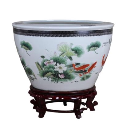 China Artificial Ceramic Plant Pot Garden Decoration Fish Stocked/Healthy/Eco-friendly Chinese Handmade Handmade Painted Design For Home for sale