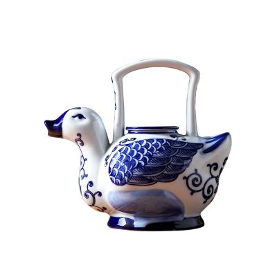 China Vietnam Blue Kettle Teapot Handle Duck Porcelain Chinese Classical and White Cold Water Art Decoration Hand Painted Home Ornaments for sale