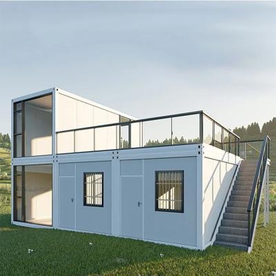 China Modern Quickly Install Custom Portable Prefab Two Storey 20 Ft Container House Prefab Villa Two Story Luxury Prefab House for sale