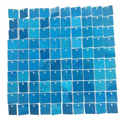 China Not Easy To Fade Lake Glitter Shimmer Wall Panels Lentejuela Para Blue Clear Backing Wall Panels 1.5meter X 2meter for sale