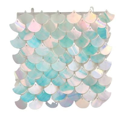 China Not easy to fade stock available mermaid sequin wall panel sequin propeller panel for wedding birthday party for sale