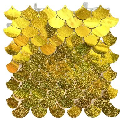 China Not easy to fade high quality sequin panel backdrop shimmer grid sequin panel with clips for sale