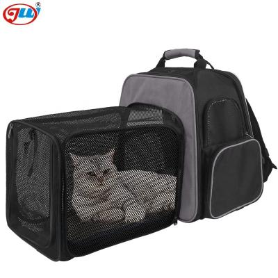 China Viable Carrier Cat Backpack, Expandable Tear Resistant Breathable Pet Carrier Backpack Portable for Carrying Puppies for sale