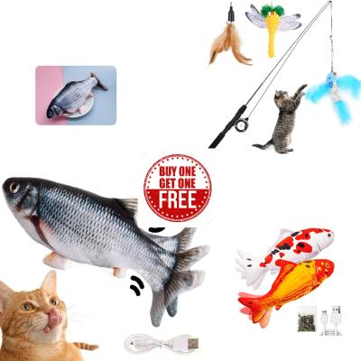 China Peteast Viable Cat Toys Teaser, Electric Movable Realistic Bustle Fish Catnip Toys, Plush Cat Toys Interactive for sale