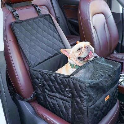 China Viable Folding Car Seat - Portable Small Dog Cat Car Carrier, Safety Leash and Zipper Storage Pet Booster Pouch for sale