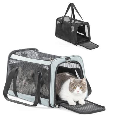 China Sustainable Airline Approved Cat Carrier Dog Carriers, Lightweight Washable Soft-Sided Pet Travel Carrier For Breathable 5-Sided Mesh for sale