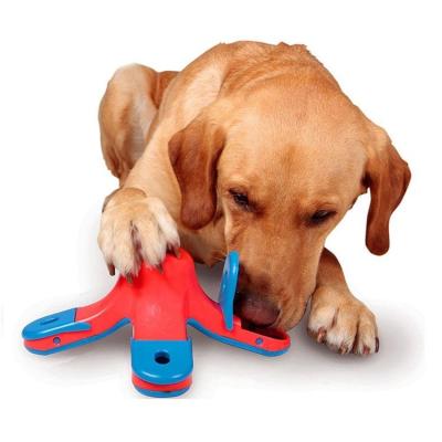 China Educational Toy Treat Dispenser Dog Food Dog Activity Q.I. Game Feeder Slow Interactive Chew Viable Funny Pet Treat For Dog for sale