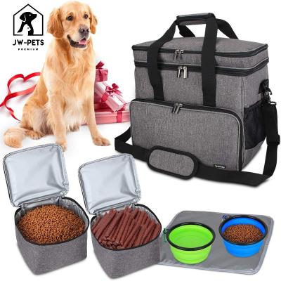 China Viable Multi-Function Pet Training Dog Treat Bag Tote Organizer Bags For Cat Weekday Outdoor Food Holder Travel Backpack Folding Bowl Away for sale