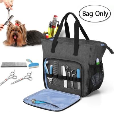 China Viable Pet Grooming Supplies Organizer Dog Tote Soft Accessories Kit Cat Dog Travel Snack Bag With Bowl for sale