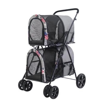 China Viable Big 4 Wheel Travel Petstroller Carreolas Para Perros Luxury Double Dog Pet Jogging Stroller For Cats Dogs for sale