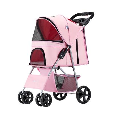 China Eco-friendly Lightweight Folding Pet Trolley Dog Cat Stroller Baby Pet Car Cage Small for sale