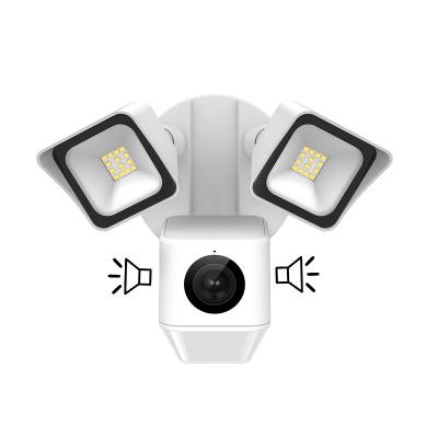 China Outdoor Siren 2 Way Built-in PIR 20W Wall Light TF Card Storage Wifi Camera Audio Floodlight for sale