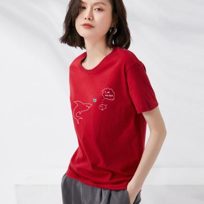 China 2022 spring&summer casual personality Anti-wrinkle printing custom logo short sleeve women's T-shirts for sale