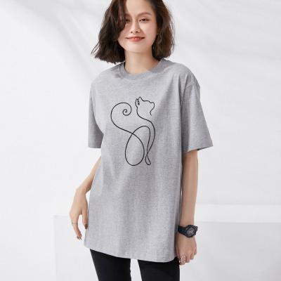 China Hot Selling High Quality Anti-wrinkle Women's Fashion T-shirts Can Be Custom Logo Printed T-shirts for sale