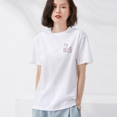 China Anti-wrinkle 2022 new design fashion women casual custom printed short sleeve T-shirt for sale