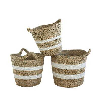 China Minimalist indoor and outdoor cultivation of artificial woven basket flower pots potted plant plankton for sale