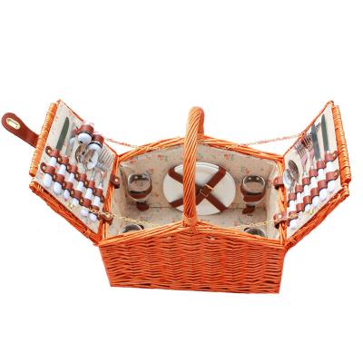 China None Sell Wholesale Beautiful Handmade Wicker Picnic Basket Storage Basket With Buckle for sale