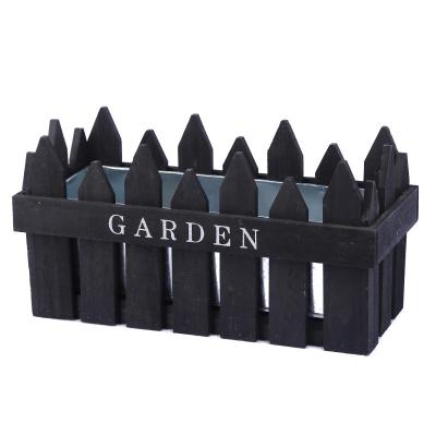 China China Handcraft Fence Wooden Wall Fence Flower Pot For Home Garden Decoration for sale