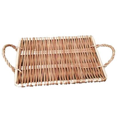 China Home Rattan Dim Sum Basket Snack Tray Rattan Fruit Tray Breakfast Tray Rattan Bread Weaving Tray Viable for sale