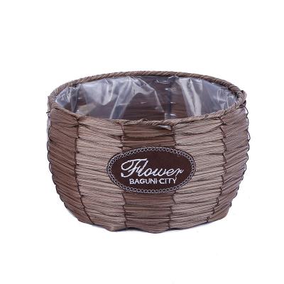 China None Ironwor Flower Basket Wicker Plastic Gardening Wholesale High Quality Lovely Flower Arranging Basket For Home Decoration for sale