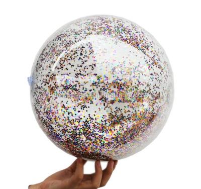 China Newest MOQ 1pc Inflatable Toy Pool Floating Transparent Clear Shinny Inflatable Toys Beach Ball for sale