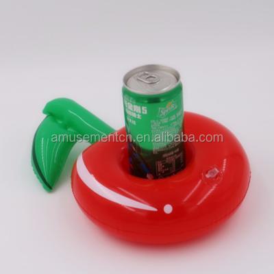 China NEW Viable Stocked Plastic Cherry Water Pool Drink Coffee Tea Cup Inflatable Floating Coaster For Party for sale