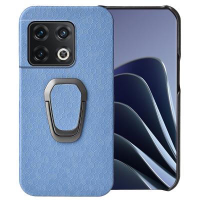 China Ultra Thin Shockproof Ring Stand PC Bracket Phone Case Honeycomb Pu Leather for oneplus 8 pro 9 10 phone case bag for sale