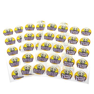 China With Custom Chocolate Smell Smell And Sniff Label Stickers Fruit Self Adhesive Paper Logo Printed Customized CMYK Customized Finishing OEM for sale