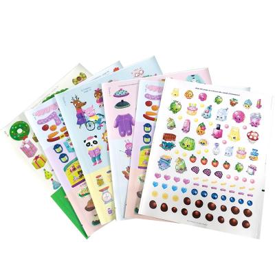 China Cartoon Sticker For Kids Self Adhesive A4 Size Custom Printing Glossy Clear Paper Sticker Lovely Covers For School Kids Motivational Education for sale