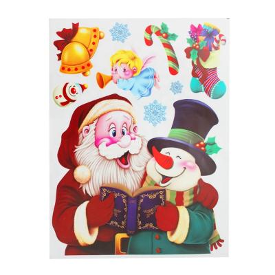 China Window Decoratation Custom Reusable Christmas Themed Static Clings Decorative Snowman Vinyl Decal Stickers For Window Glass Decoration for sale