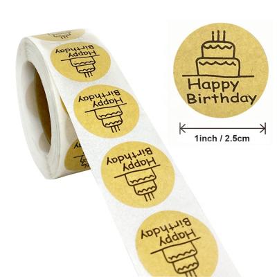 China Custom Made Custom Roll Paper Sticker Adhesive Vellum Paper Packaging Labels For Gift Bag Box Envelope Sealing Greeting Cards for sale