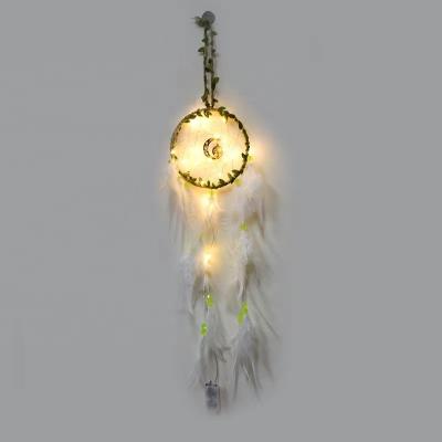 China Feather Bohemian Wholesale Dream Decoration Catcher Traditional Handmade Wind Chimes Hanging Dreamcatcher for sale