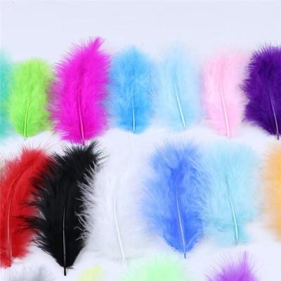 China Factory Wholesale 8-15cm High Quality Artificial Child DIY Craft Colorful Feather For Decoration Accessories Turkey Feather for sale