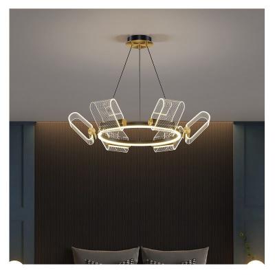 China Scandinavian Modern Bedroom Living Room LED Chandeliers Creative Gold Transparent Bedroom Pendant Lamp Nordic Chandelier for sale