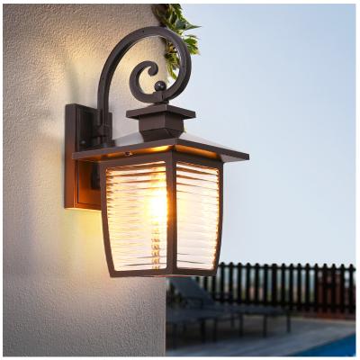 China Borosilicate Glass Wall Light E27 Outdoor Waterproof Spot Head Lamp Outdoor Villa Garden Door Decorative Lights for sale