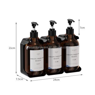 China Modern Bathroom 1500ml Triple wall mount Shower manual 3 Shampoo and Conditioner Liquid Soap Dispenser for sale