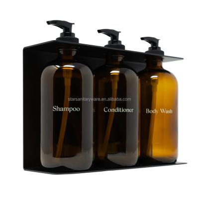 China Modern Triple Wall Mounted Luxury Brand Soap Bottle Holder Bracket for sale