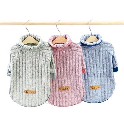 China Stocked Tureda Wholesale pet sweater pet clothes soft Turtlenecks t-shirt puppy clothes cute dog clothing casual sweatshirt for sale