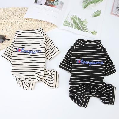 China Stocked Tureda Pet Clothes Style Designer Dog Clothes Classic Striped Dog Clothing Luxury Clothes Cotton Cartoon Animal Coats & Jackets for sale