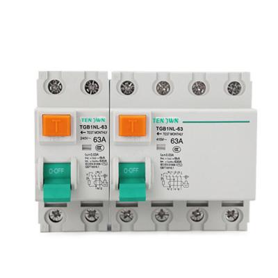 China Plastic Silver Copper Residual Current Circuit Breaker25-63A High Level RCCB Professional Manufacturer for sale